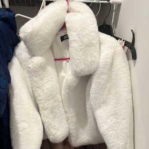 AKIRA White Faux Fur Jacket